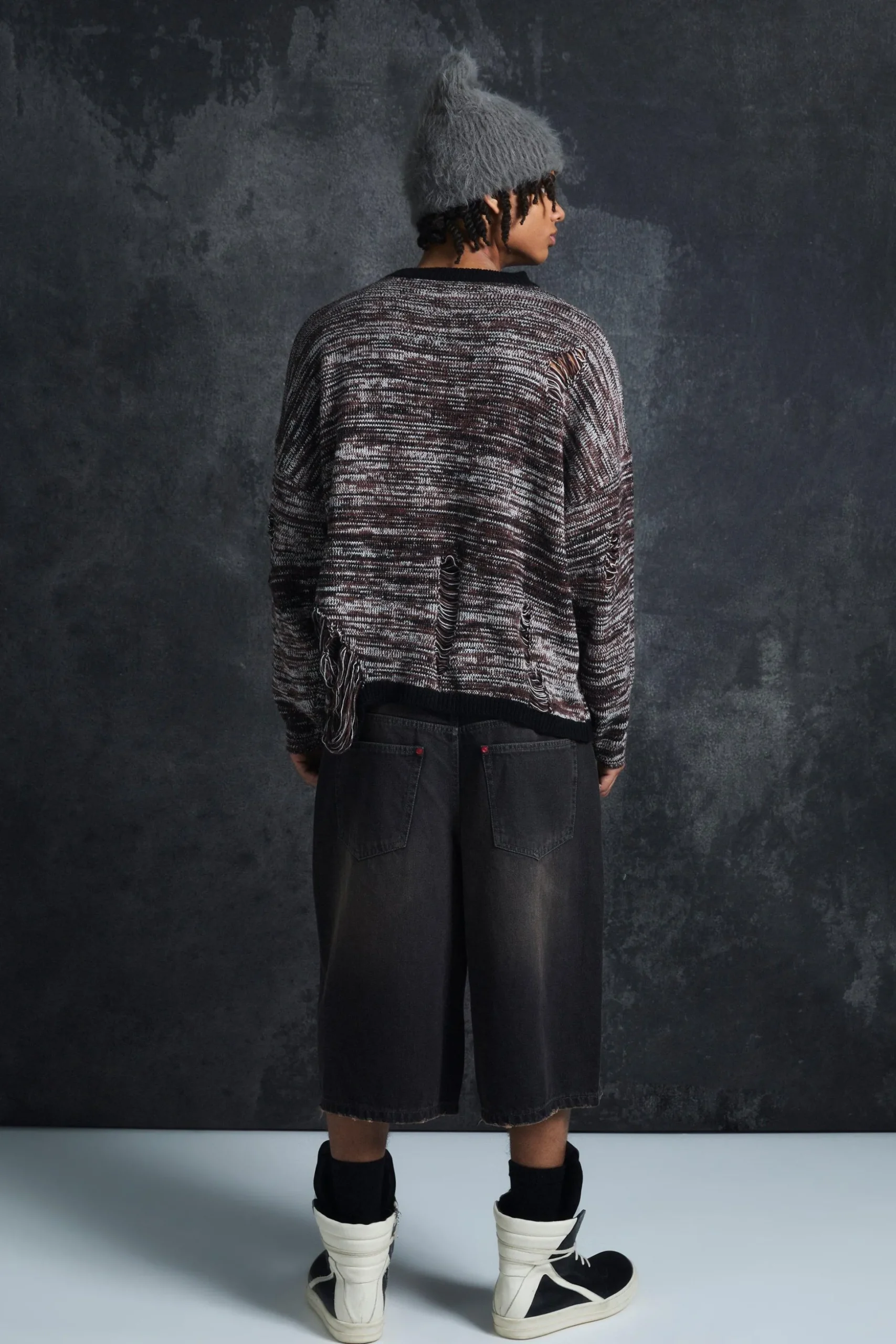 Trippie Redd Long Line Boxer Waistband Denim Jorts | BoohooMAN UK