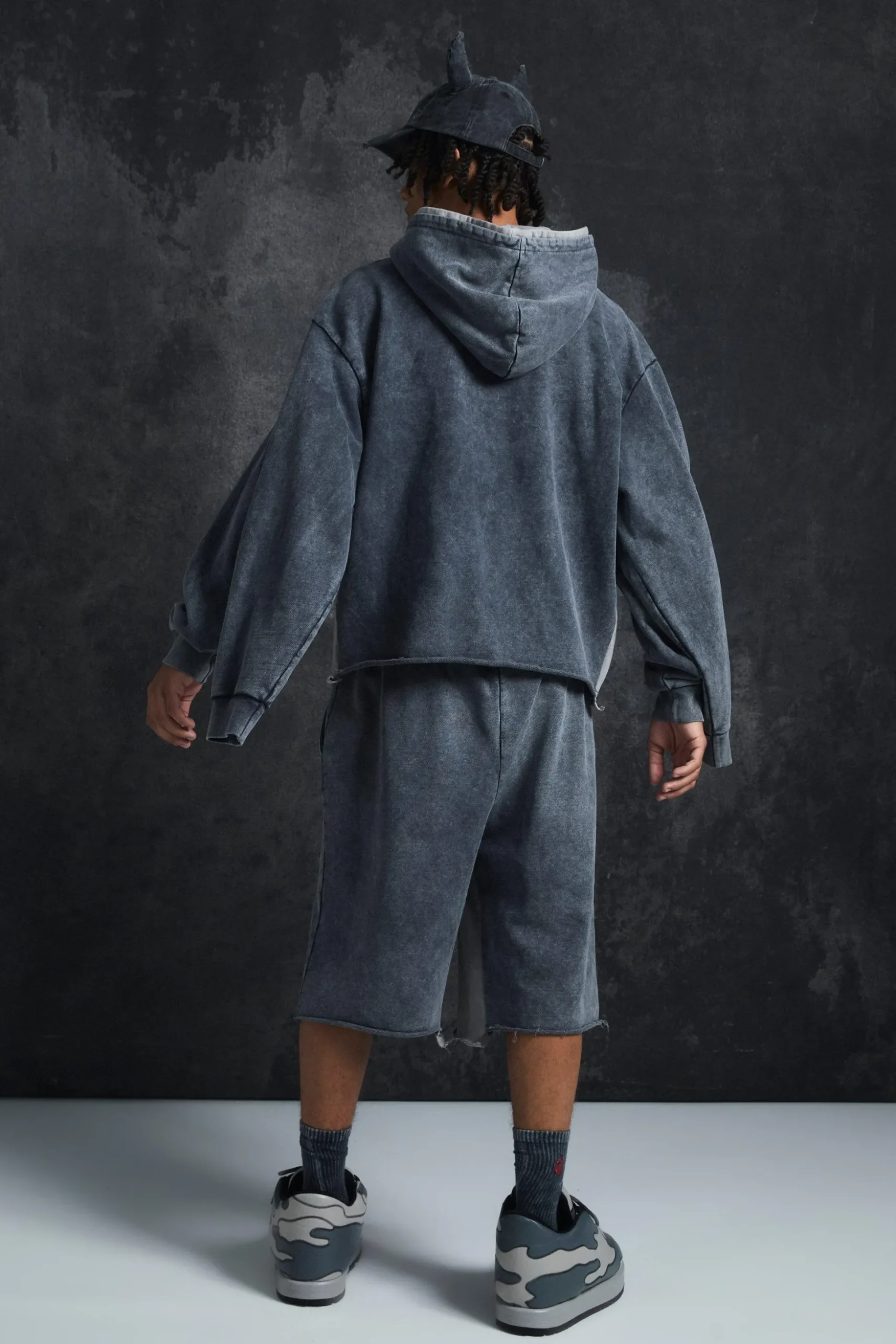 Trippie Redd Oversized Boxy Heavy Washed & Distressed Hoodie | BoohooMAN UK