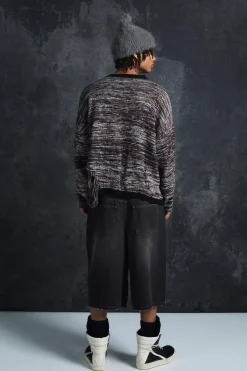 Trippie Redd Oversized Boxy Laddered Graphic Knitted Jumper | BoohooMAN UK