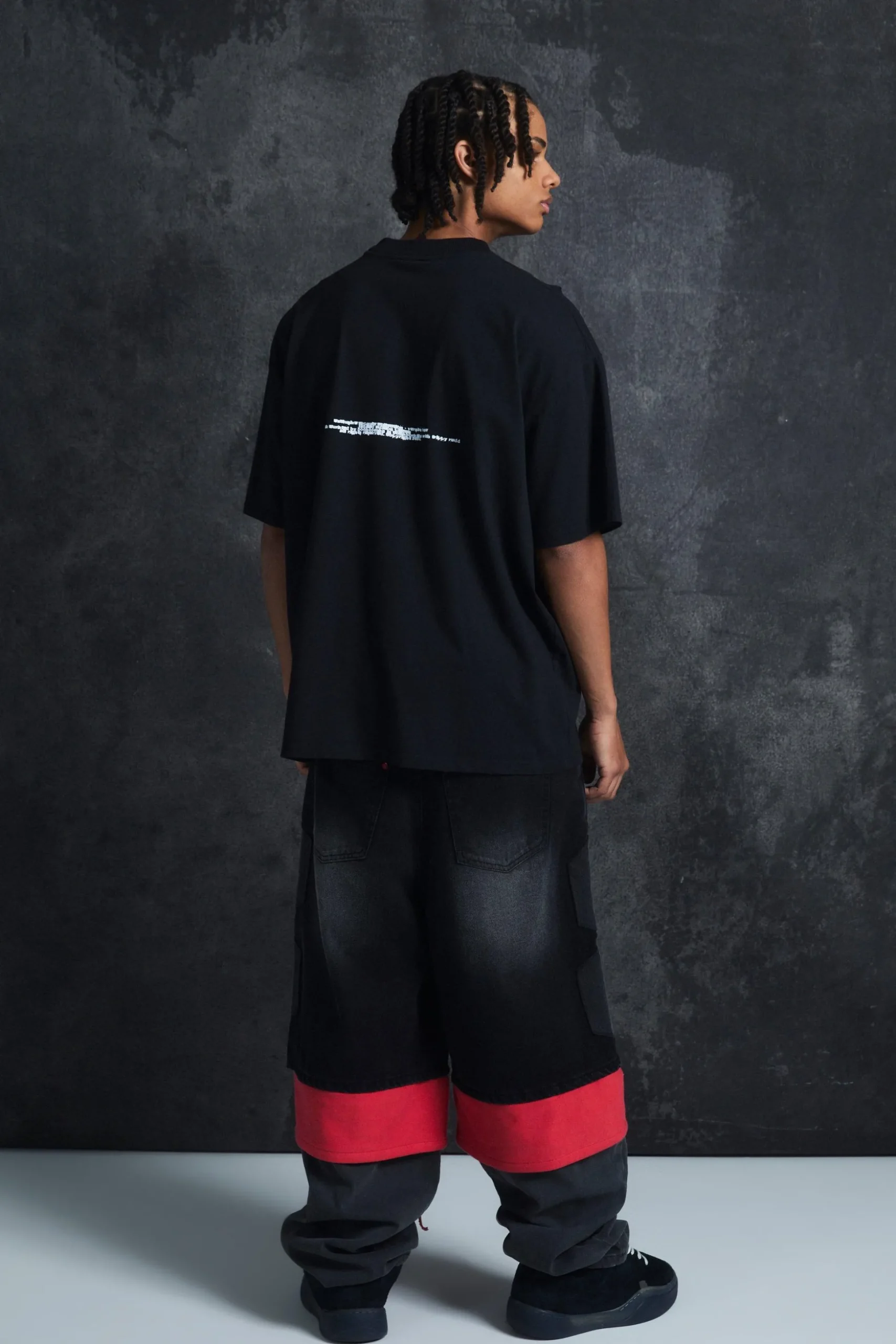 Trippie Redd Oversized Extended Neck Heavyweight Washed Fleur De Lis T-Shirt | BoohooMAN UK