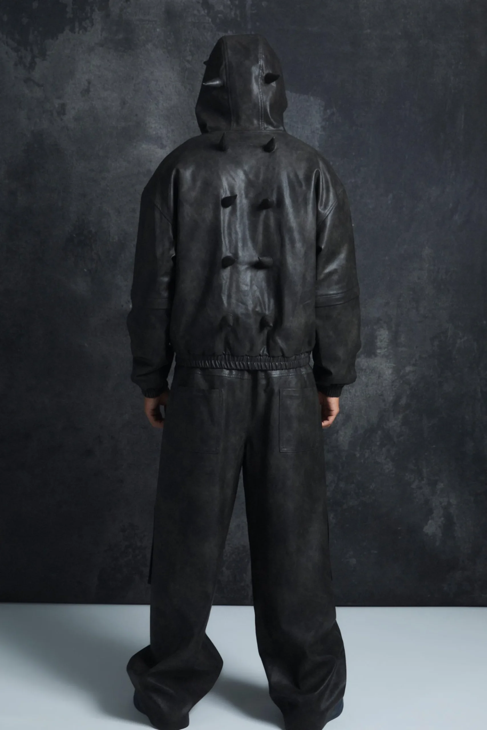 Trippie Redd Relaxed Faux Leather Elastic Waist Cargo Trouser | BoohooMAN UK