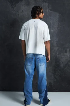 Trippie Redd Relaxed Rigid Gusset Panel Denim Jeans | BoohooMAN UK