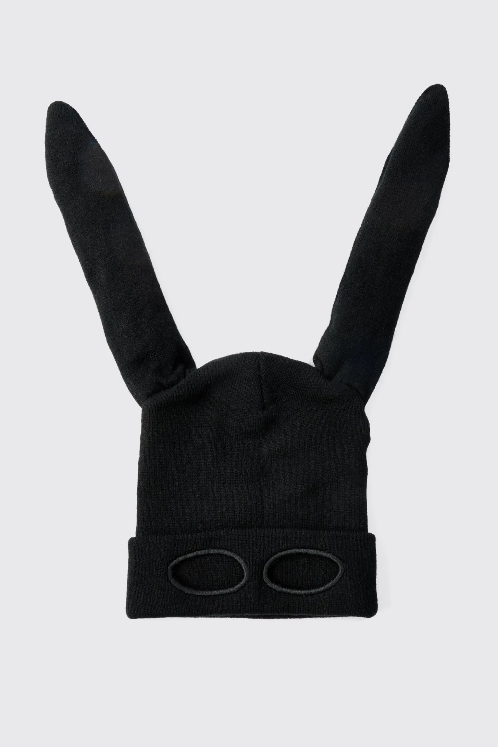 Trippie Redd Ribbed Bunny Ears Beanie In Black | BoohooMAN UK