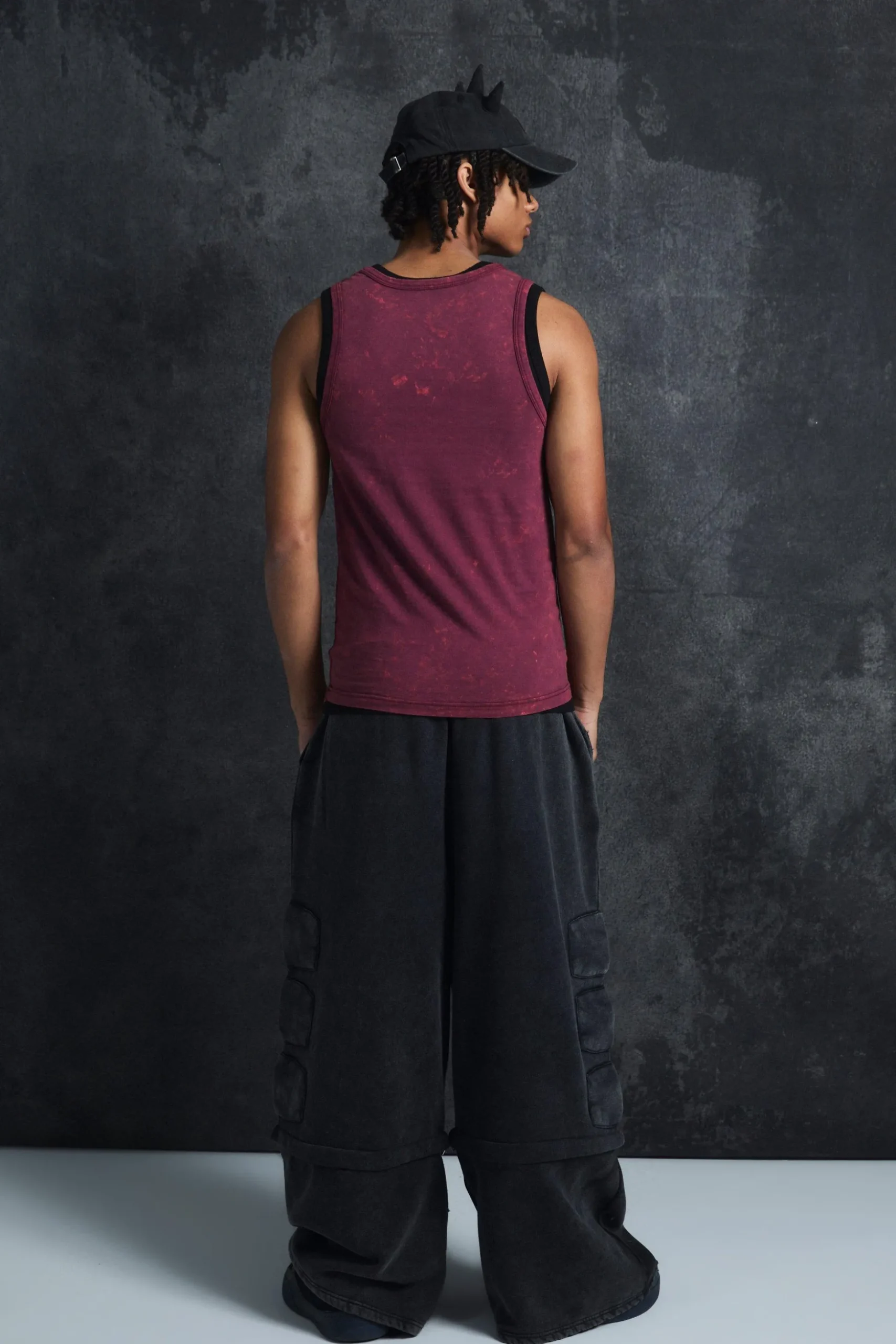 Trippie Redd Slim Washed & Distressed Faux Layer Vest | BoohooMAN UK