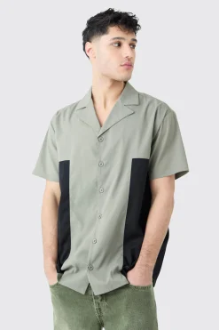 Twill Short Sleeve Gusset Detail Set | BoohooMAN UK