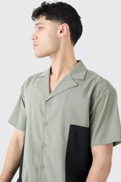 Twill Short Sleeve Gusset Detail Set | BoohooMAN UK