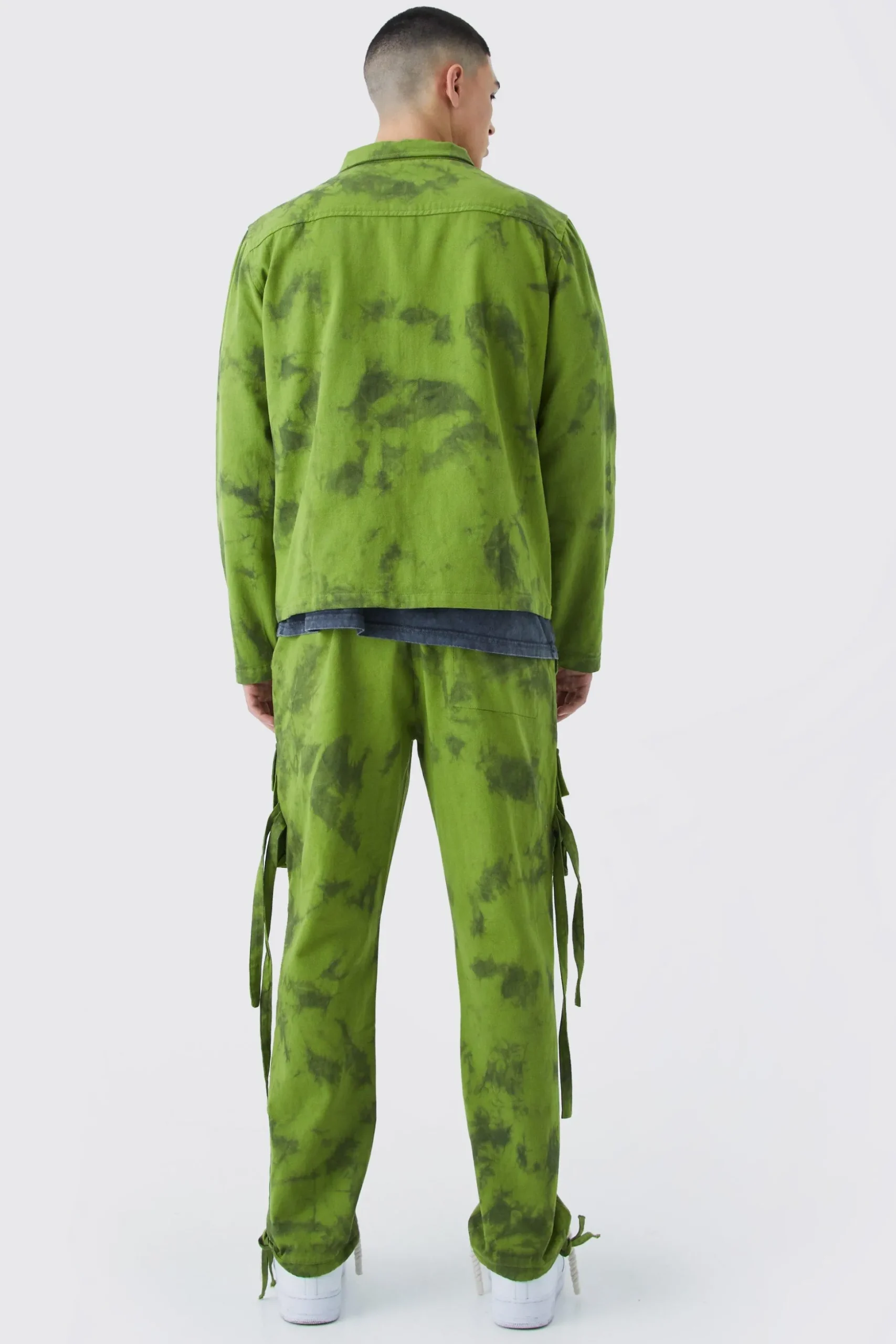 Twill Tie Dye Harrington Jacket | BoohooMAN UK