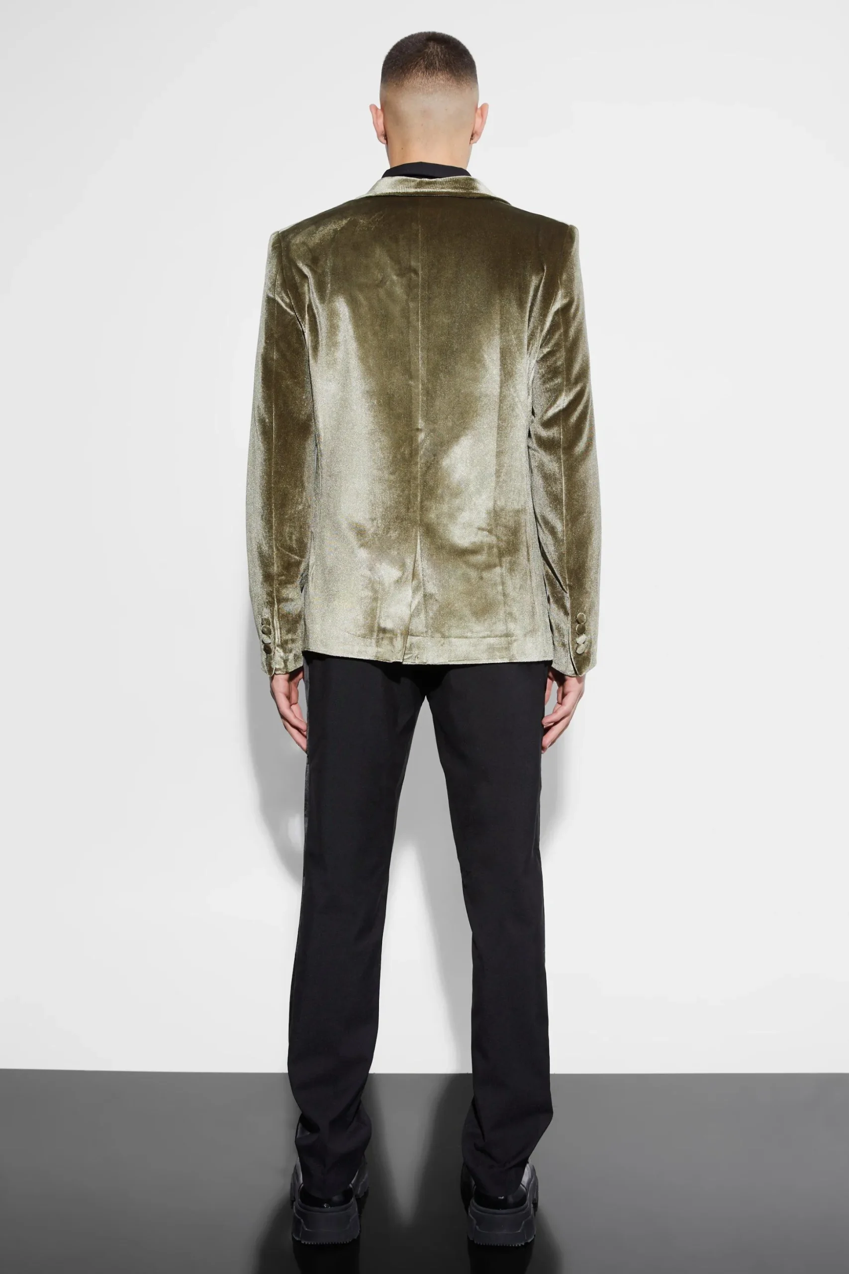 Velvet Shawl Collar Blazer | BoohooMAN UK