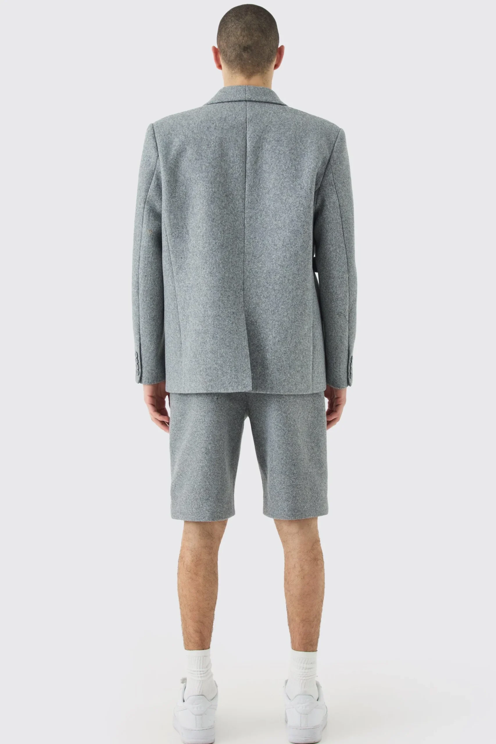 Wool Look Oversized Strap Detail Blazer | BoohooMAN UK