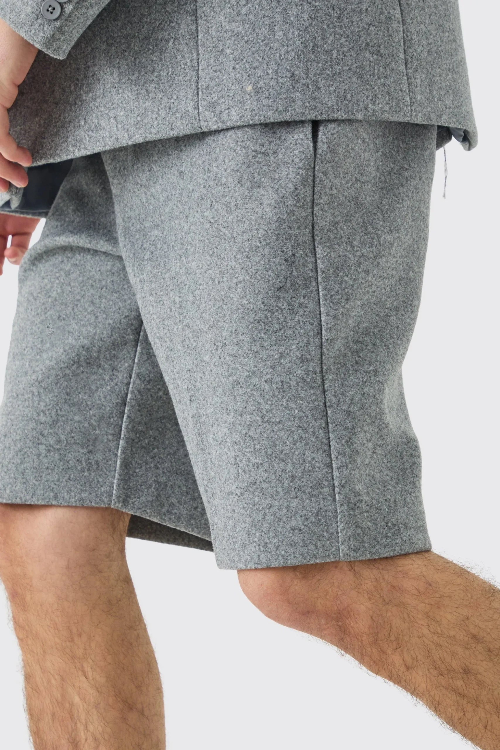 Wool Look Tailored Shorts | BoohooMAN UK