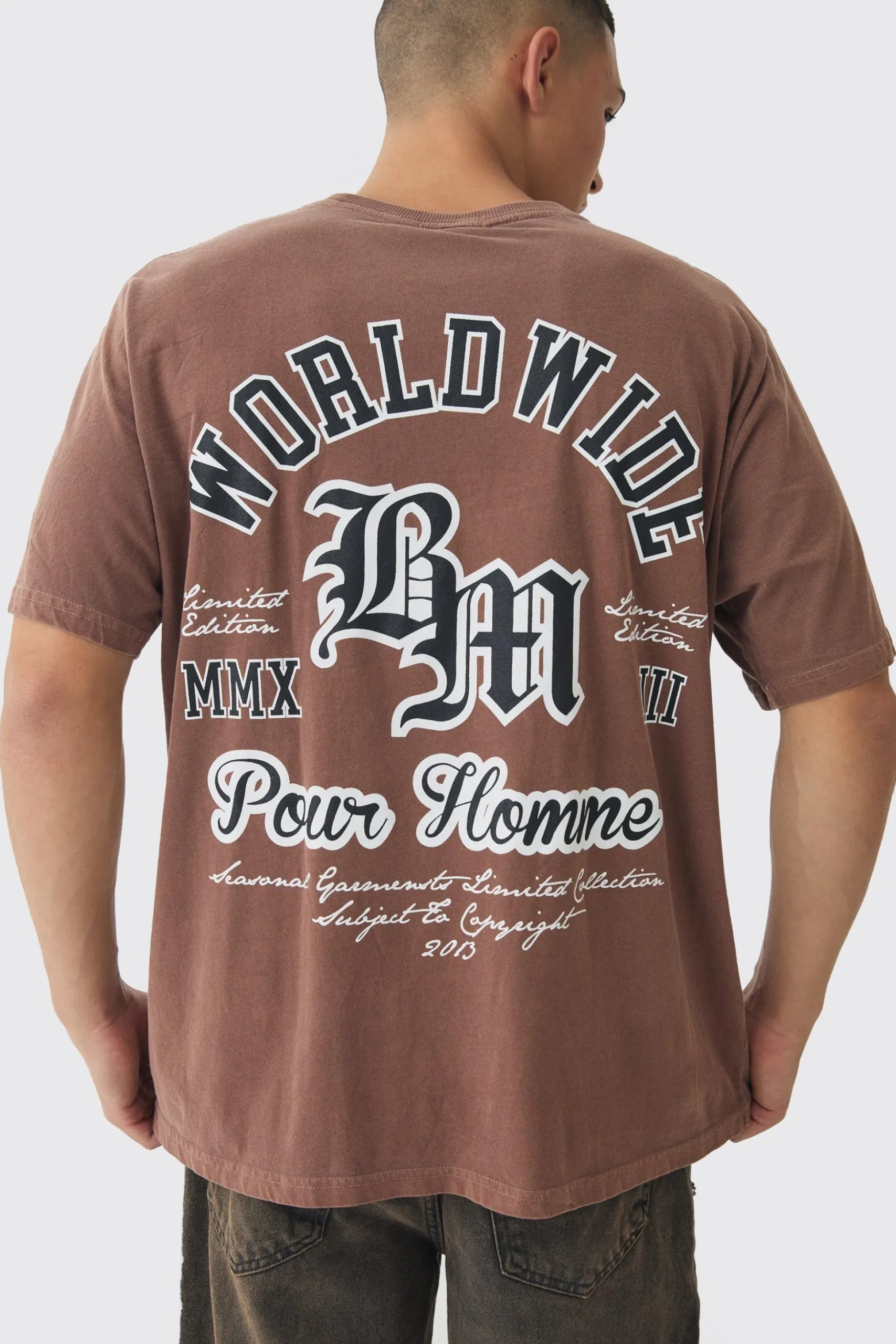 Worldwide BM Back Print T-Shirt | BoohooMAN UK