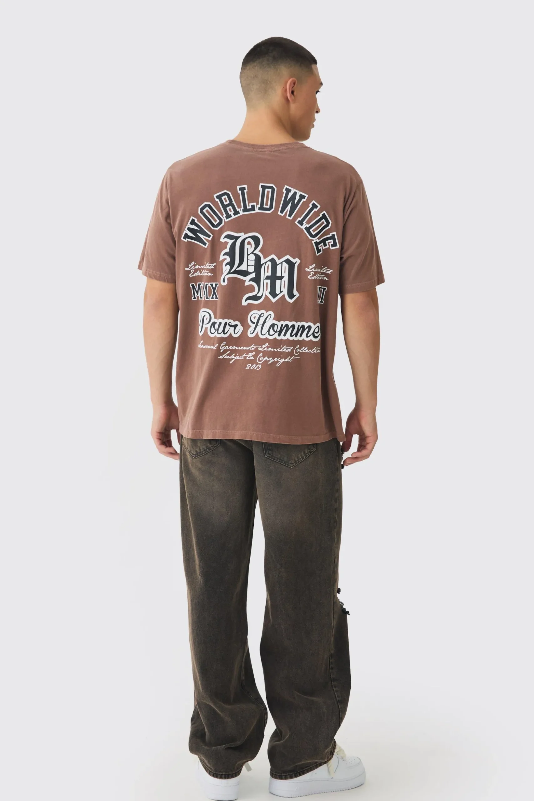 Worldwide BM Back Print T-Shirt | BoohooMAN UK