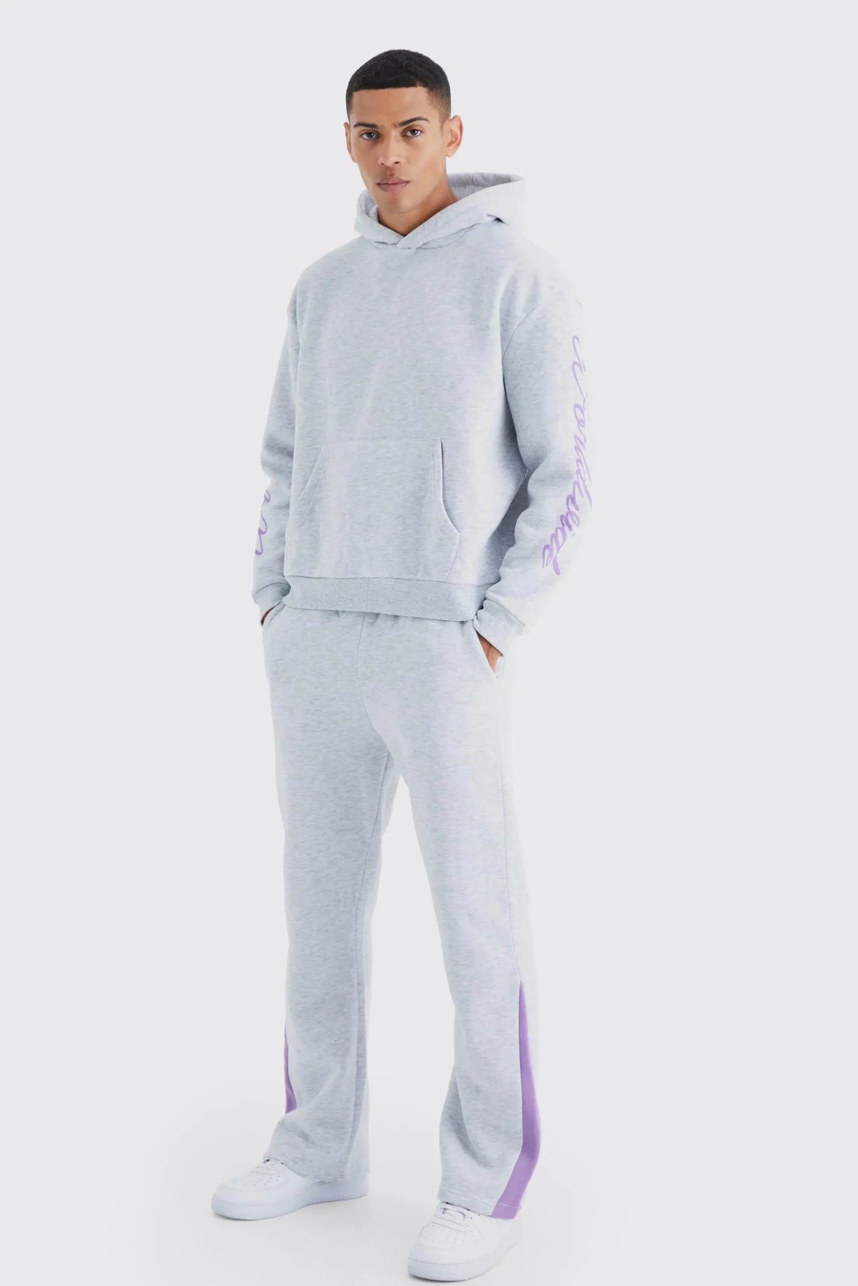 Worldwide Placement Printed Gusset Tracksuit | BoohooMAN UK