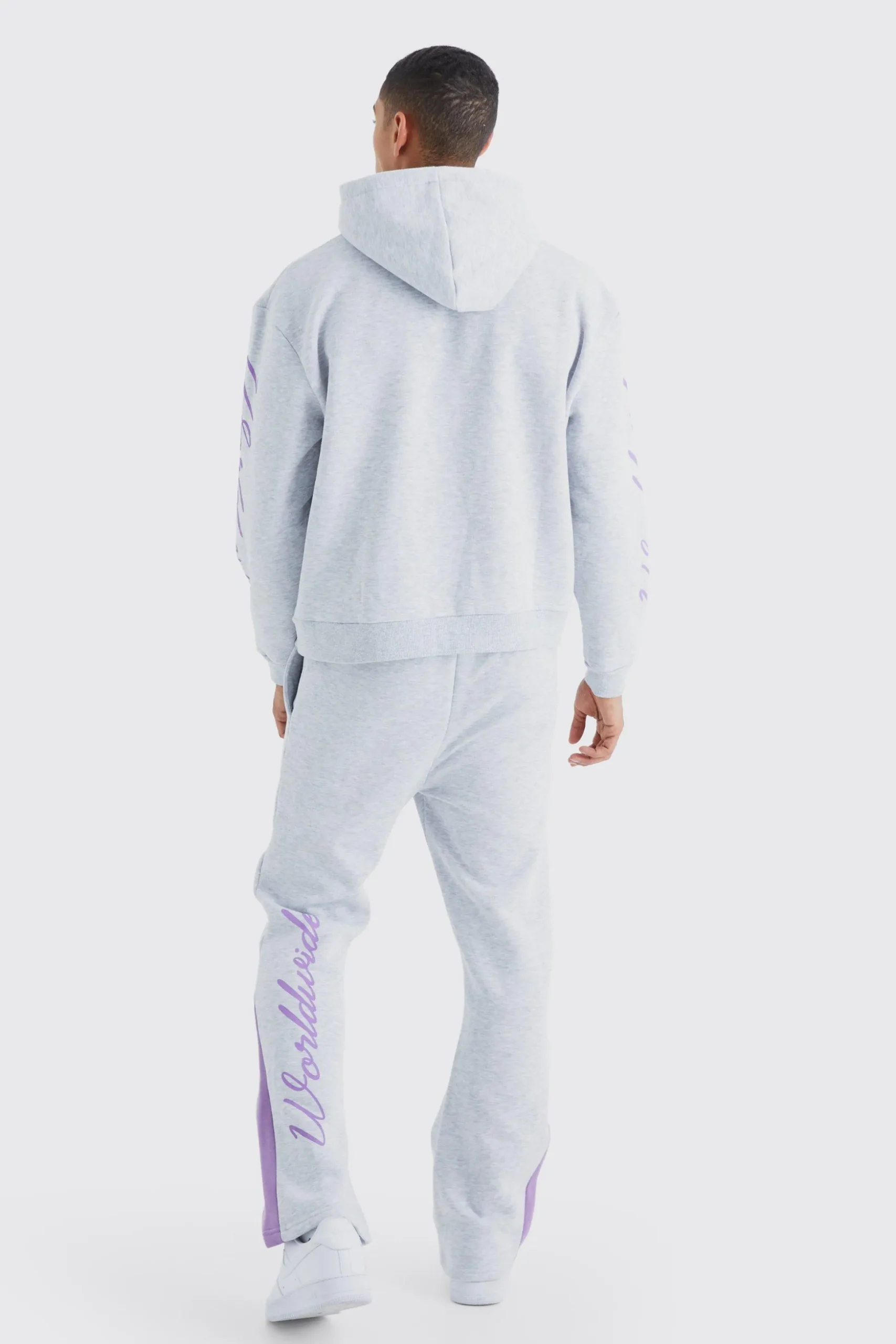 Worldwide Placement Printed Gusset Tracksuit | BoohooMAN UK